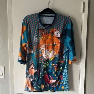 Colorful Anime Graphic Cycling Jersey XL